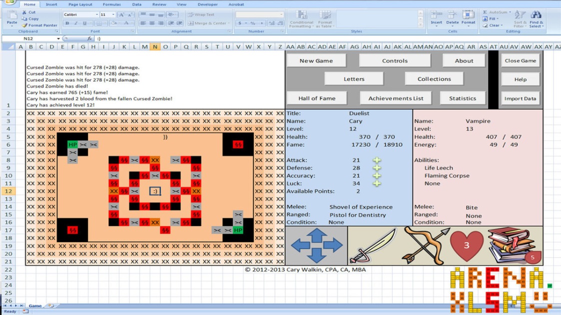 Een video of game maken met –jawel- Excel?